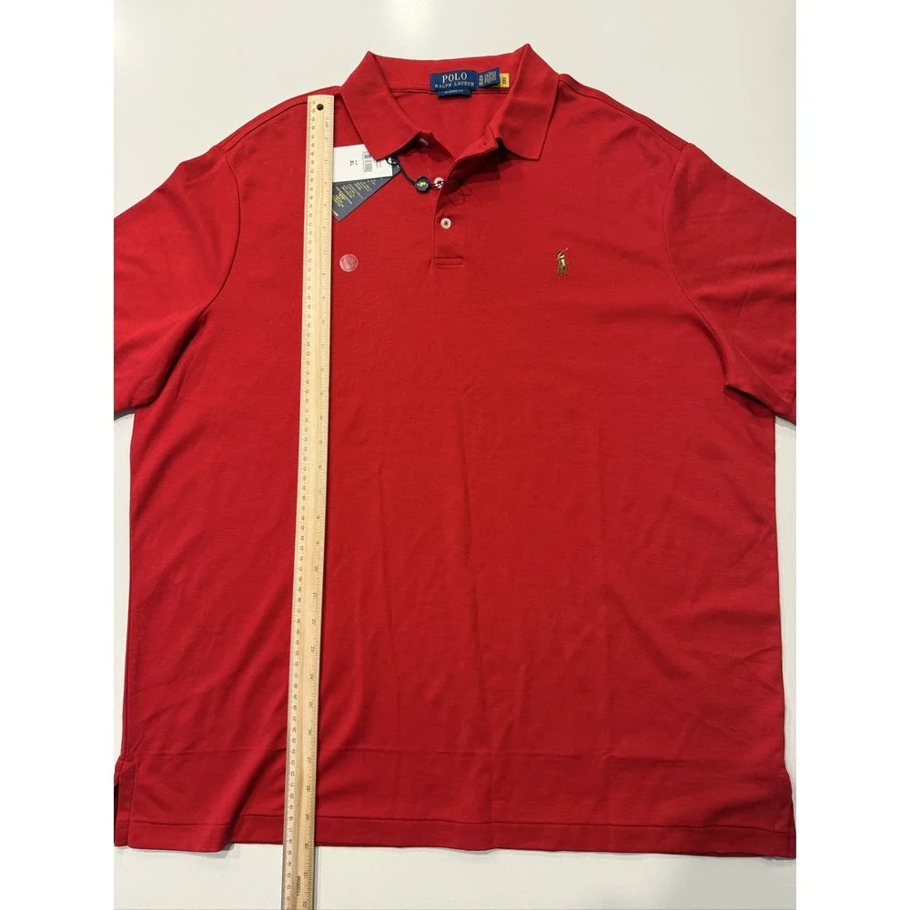 Polo Ralph Lauren Classic Fit Polo Shirt CLASSICSRL Red XL 100% Cotton